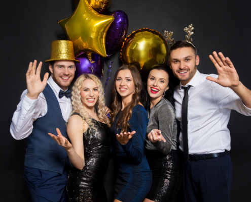 friends at christmas or new year party